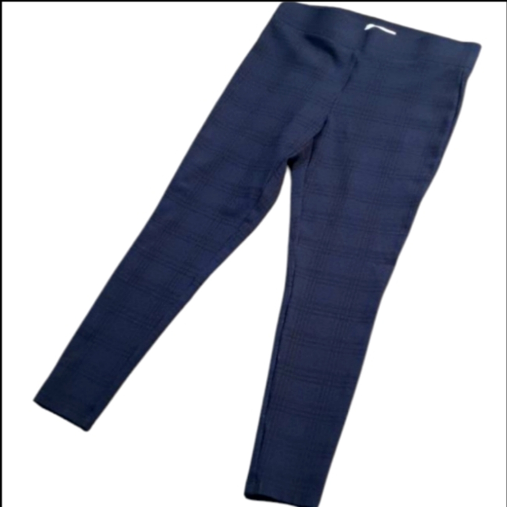 LOFT Dark Blue Petite Plaid Ponte Leggings - Picture 3 of 11